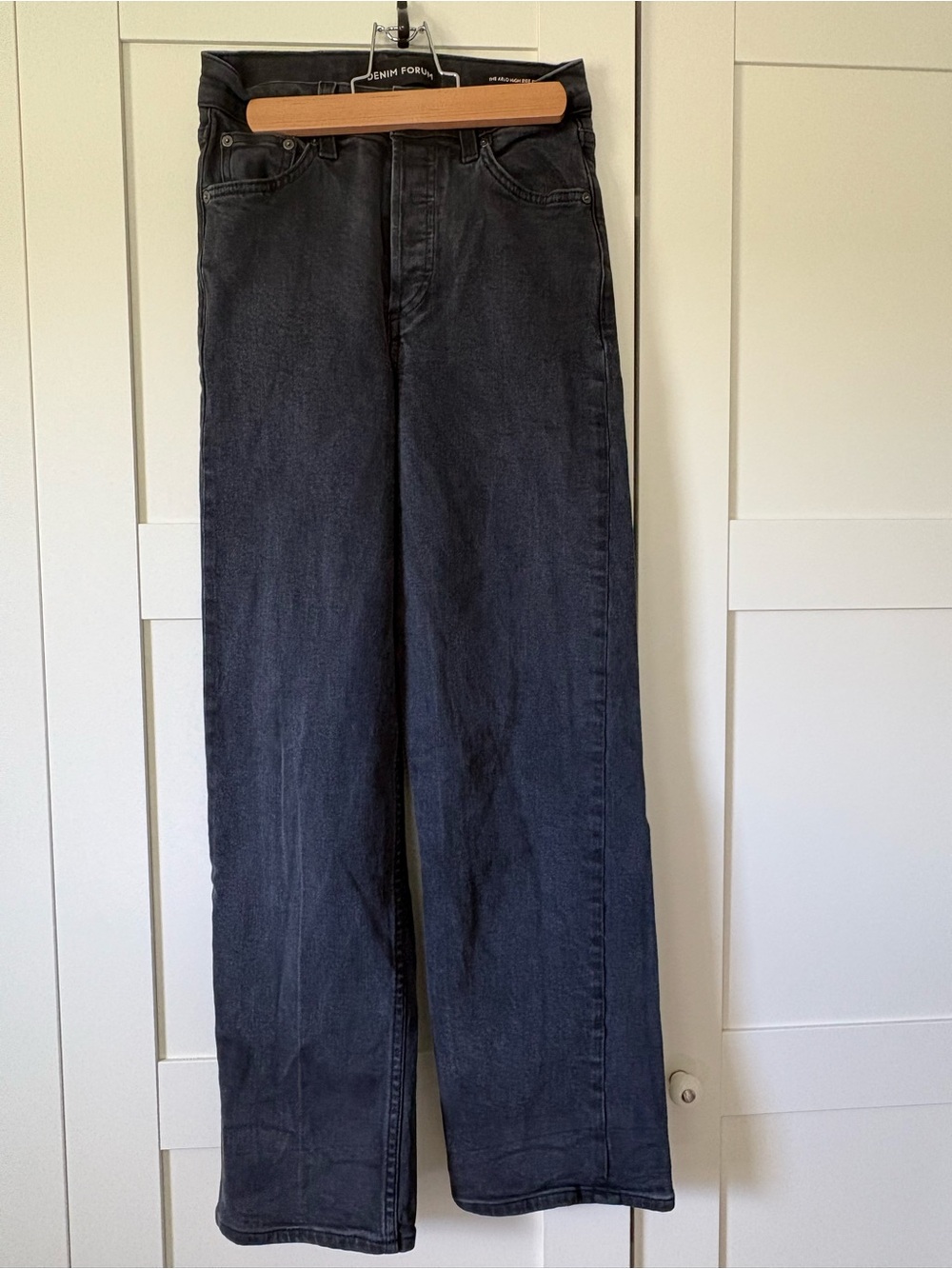 Denim Forum Women's Black Relaxed Wide-Leg Jeans